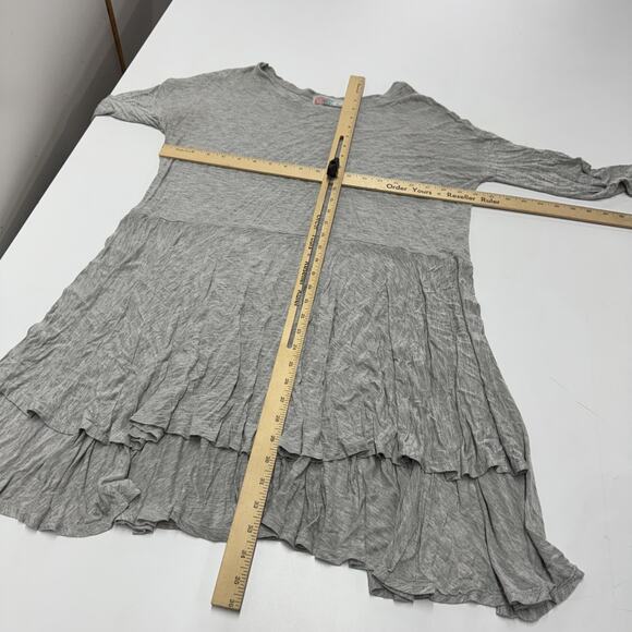 Free People FP Beach Dress Womens XS/S Gray Tiered Ruffle Babydoll Tunic Modal - Picture 6 of 7